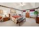 Spacious main bedroom suite featuring a vaulted ceiling, patterned border, and dark-stained furnishings at 2214 Trilleck Nw Dr, Kennesaw, GA 30152