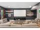 Entertainment basement showcasing a large media screen, comfortable seating, and custom decor at 313 Anderwood Rdg, Marietta, GA 30064