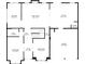 Detailed floor plan showcasing the layout of the ground floor, including the kitchen, living room, and garage at 2629 Muskeg Sw Ct, Atlanta, GA 30331