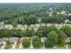 Bird's eye view of a neighborhood showcasing homes with lush backyard landscaping at 571 Oak Vista Ct, Lawrenceville, GA 30044
