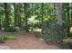 Beautiful backyard landscape with lots of trees and plants with some brick and stone features at 3930 Regal Oaks Dr, Suwanee, GA 30024