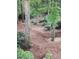 Exterior view of the backyard, showcasing lush greenery and a black iron fence at 3930 Regal Oaks Dr, Suwanee, GA 30024