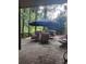 Paver patio featuring comfortable seating under a large umbrella, ideal for outdoor relaxation and entertaining at 3930 Regal Oaks Dr, Suwanee, GA 30024