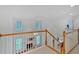 Hallway overlooking the fireplace and kitchen area below at 3957 Marquette Nw Way, Kennesaw, GA 30144