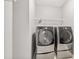 Laundry room featuring side-by-side, front-load washer and dryer units at 3755 Valleyway Rd, Cumming, GA 30040