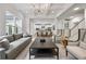 Bright living room with coffered ceilings, open floor plan, hardwood floors, and stylish decor at 3755 Valleyway Rd, Cumming, GA 30040