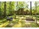 View of the community picnic area with lush landscaping and mature trees at 1131 Clairemont Ave # B, Decatur, GA 30030