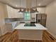 Modern kitchen with an island cooktop, stainless steel appliances, and white cabinets at 1497 Elizabeth Ln, East Point, GA 30344