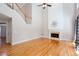 Spacious living room with hardwood floors and fireplace at 2625 Morningside Nw Trl, Kennesaw, GA 30144