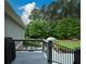 View of the manicured backyard from the raised deck features landscaping, mature trees and an above ground pool at 188 A Macedonia Rd, White, GA 30184