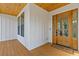 Stylish front entrance showcasing a wooden door with glass panels and a 'Come In' doormat at 3155 Zion St, Scottdale, GA 30079