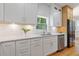 Well-lit kitchen boasts stainless appliances, white cabinetry, and quartz countertops at 3155 Zion St, Scottdale, GA 30079