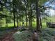 Expansive backyard with mature trees and lush foliage, providing a private outdoor retreat at 390 Hunt River Way, Suwanee, GA 30024