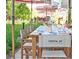 Outdoor dining area with long tables and chairs, perfect for gatherings at 23 Walthall Ne St, Atlanta, GA 30317