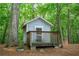 Charming outbuilding shed nestled among mature trees features a small front porch at 3788 Westwick Nw Ct, Kennesaw, GA 30152