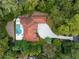Aerial view of estate with pool, mature landscaping, and a long driveway leading to the grand residence at 3401 Stillhouse Se Rd, Atlanta, GA 30339