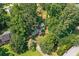 Aerial view of a home surrounded by mature trees providing lots of shade at 94 Park W Ave, Dallas, GA 30157