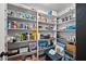 Well-organized pantry with ample shelving, providing generous storage for all your needs at 10775 Shallowford Rd, Roswell, GA 30075