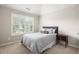 Cozy bedroom with carpet, neutral paint, a window, and a side table at 374 Heritage, Woodstock, GA 30188