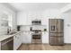 Well-equipped kitchen featuring stainless appliances, white cabinets, and hardwood floors at 462 Kendrick Se Ave, Atlanta, GA 30315