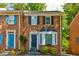 Charming brick townhome featuring classic architectural details and a beautifully landscaped front yard at 4417 Village Square Ln, Stone Mountain, GA 30083