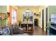 Dining room with hardwood floors and view to the kitchen at 1296 Plaza Sw Ave, Atlanta, GA 30310