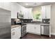 Modern kitchen features white cabinetry, granite countertops, and stainless steel appliances at 1296 Plaza Sw Ave, Atlanta, GA 30310