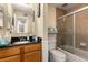 Well-maintained bathroom with updated vanity, and shower over tub with ceramic tile surround at 1445 Monroe Ne Dr # 14B, Atlanta, GA 30324