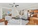 Inviting living room with hardwood floors, comfortable seating, and a view to the office and kitchen at 2165 Parkview Nw Run, Atlanta, GA 30318