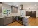 Modern kitchen with gray cabinets, stainless steel appliances, and granite countertops at 2855 Briarlake Ne Rd, Atlanta, GA 30345