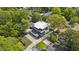Aerial view of modern home surrounded by lush greenery with a white roof at 81 Walthall Se St, Atlanta, GA 30316