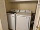 Laundry area features a new Samsung washer and dryer, perfect for convenient in-home laundry at 6851 Roswell Rd # 15, Atlanta, GA 30328