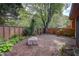 Wood fenced backyard with mature trees offering plenty of shade at 834 Lake Hollow Sw Blvd, Marietta, GA 30064