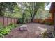 Wood fenced backyard with mature trees offering plenty of shade at 834 Lake Hollow Sw Blvd, Marietta, GA 30064