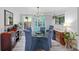 Dining room with chandelier, modern furnishings, lots of light and live houseplants at 834 Lake Hollow Sw Blvd, Marietta, GA 30064