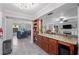 Kitchen with granite island that overlooks the dining room and living room at 834 Lake Hollow Sw Blvd, Marietta, GA 30064