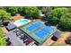 Aerial view of community pool and tennis courts at 1807 N Chestnut Grove Dr, Marietta, GA 30066