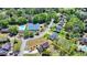 Aerial view of property near pool and tennis courts in a residential neighborhood at 1807 N Chestnut Grove Dr, Marietta, GA 30066
