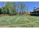 Expansive backyard featuring a lush lawn, tall trees and privacy fence at 1807 N Chestnut Grove Dr, Marietta, GA 30066