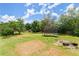 Spacious backyard with lush lawn and mature trees at 5420 Stevehaven Ln, Cumming, GA 30028