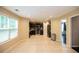 Bright eat in kitchen with stainless steel appliances, dark cabinets and tile flooring at 620 River Mist Dr, Jonesboro, GA 30238