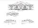 Detailed front elevation blueprint of the luxury home showing architectural details and dimensions at 4309 Giverney Blvd, Fairburn, GA 30213
