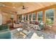 Charming sunroom with ample seating, wood-paneled walls, and serene views of the outdoors at 639 Hall Station Rd, Kingston, GA 30145