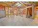 Unfinished basement featuring exposed framework and ample potential for customization at 9996 Village South Dr, Douglasville, GA 30135