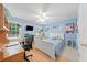Bedroom with hardwood floors, blue walls, and white trim at 3123 Westbrook Trce, Lawrenceville, GA 30044