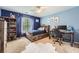 bedroom featuring nautical decor, a built-in bed, desk, and ample storage at 3314 Eagle Watch Dr, Woodstock, GA 30189