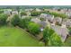 Aerial view of backyard with trees and privacy fence at 5901 Cobblestone Creek Cir, Mableton, GA 30126