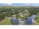 Scenic aerial view of homes nestled along a golf course community and a lake with tree reflections at 9634 Coastal Pointe Dr, Villa Rica, GA 30180
