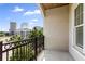 Balcony view overlooking the city skyline, iron railing, and exterior siding at 3635 E Paces Ne Cir # 1405, Atlanta, GA 30326