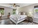 Bright bedroom featuring a large window, neutral tones, and wood flooring at 142 Holly Mill Village Dr, Canton, GA 30114